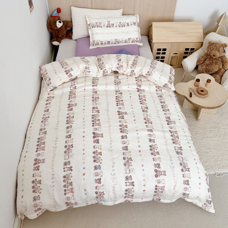 Kit de kindergarten de hilo de doble capa de algodón puro 100 para niños y bebés, agradable para la piel y transpirable 2025 nuevo estilo