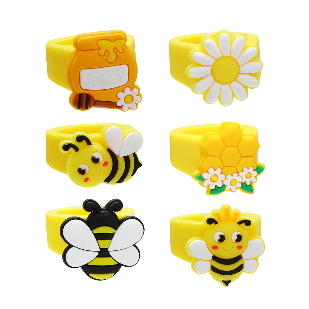 Style De Bande Dessinée Géométrique Abeille Pvc Fête Vacances display picture 2