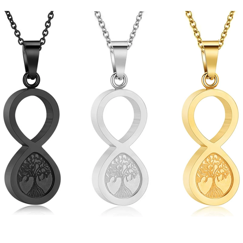 Кулон-урна из нержавеющей стали в форме восьмёрки «Древо жизни», памятный кулон-урна для животных, открывающийся, для мужчин и женщин.