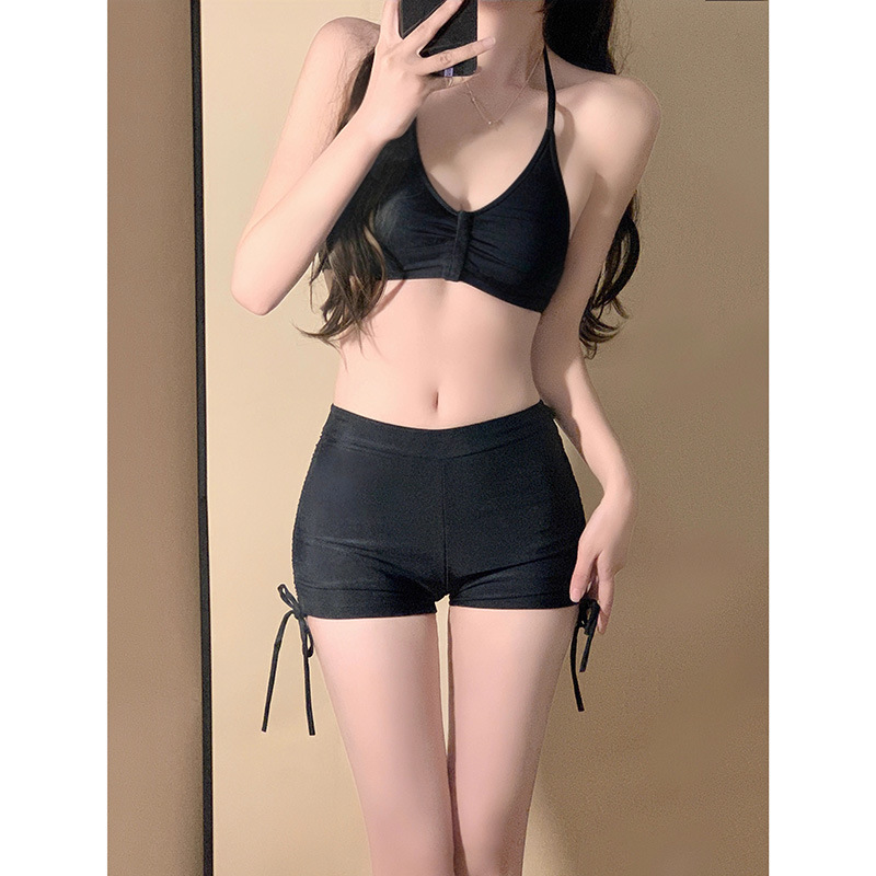 Women's Slimming Off-Shoulder Two-Piece Bikini Swimsuit Long Sleeved Cover up Sexy Style for Small Busts Spring/Summer 2025 New Arrival_ecoleips.com
