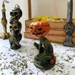 国境を越えたハロウィーンカボチャ燭台樹脂振り子テーブルの雰囲気装飾祝日プレゼント