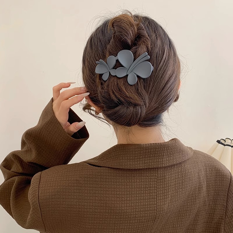 De alta calidad de mariposa horquilla hembra Cabeza trasera updo artefacto temperamento pinza de pelo marrón clip tocado