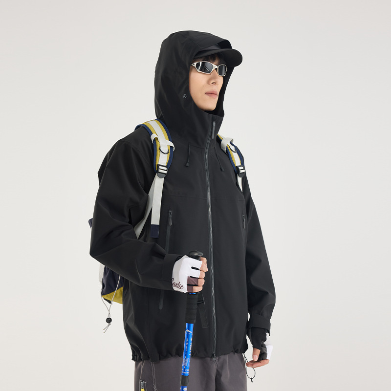 秋冬批发新款情侣硬壳冲锋衣户外防风防水单层机能登山服热封2开|undefined