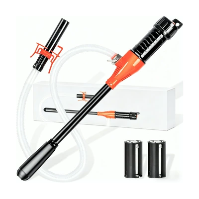 Battery-Powered Oil Pump, Portable Digər kuzov və aksesuarlar - orange-electric-oil-pump-with-clip-battery-compartment-white-box-packaging