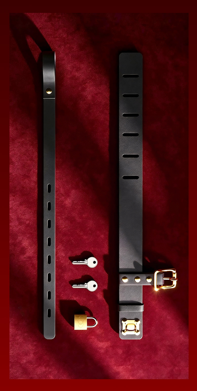 SM Bondage Set for Couples with Oral Ball, PU Leather Black or Purple — detail image 14