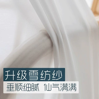 雪纺纱现代简约白纱窗帘窗纱绍兴纱帘面料现货批发薄纱跨境专供