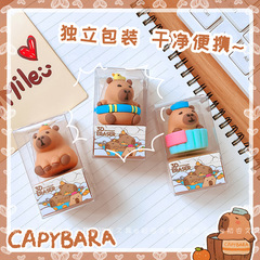 Capibara 3D Stereo Eraser with Instagram High-Quality Cute Guinea Pig Design, Clean and Dust-Free Pencil Eraser Stationery