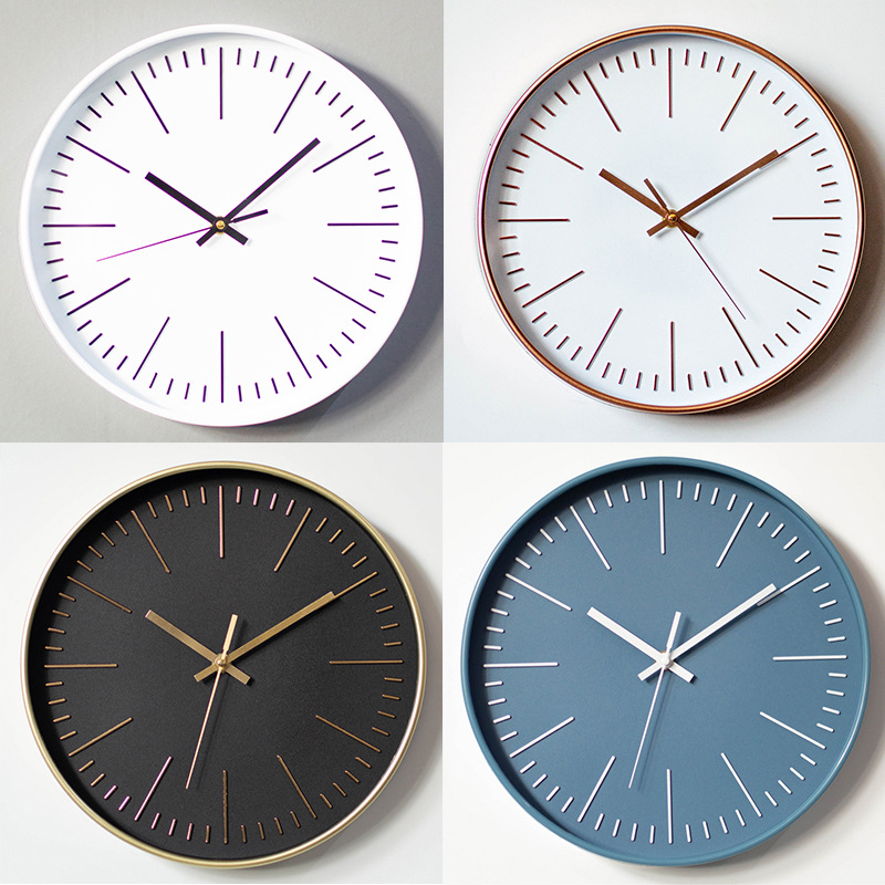 30CM家用挂钟钟表挂墙墙上时钟创意刻度静音石英钟客厅小刻度钟表