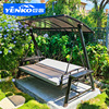 outdoors Swing Rocking chair balcony villa Terrace Lifts Anticorrosive wood Iron art Cradle courtyard Swing bed indoor