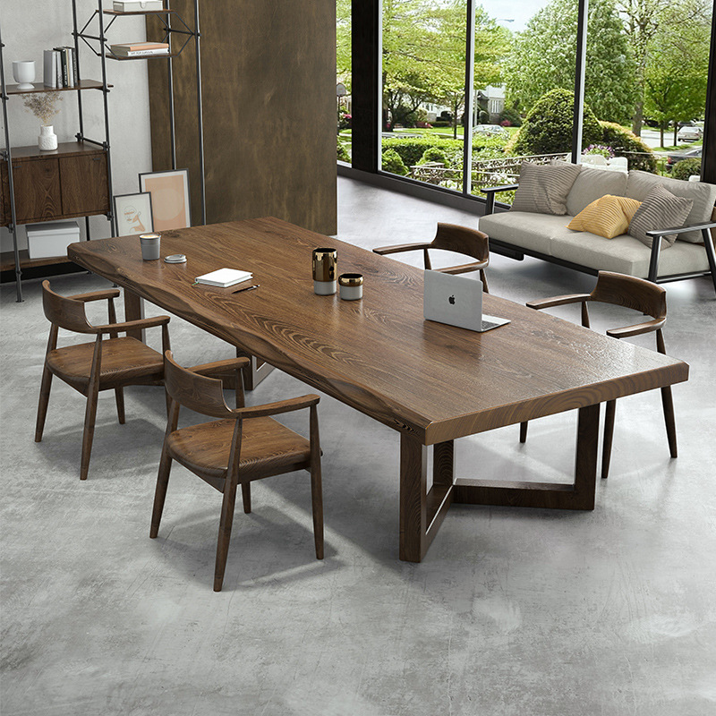 [핫] 2.0 m 회의 테이블 + 히로시마 의자 * 4