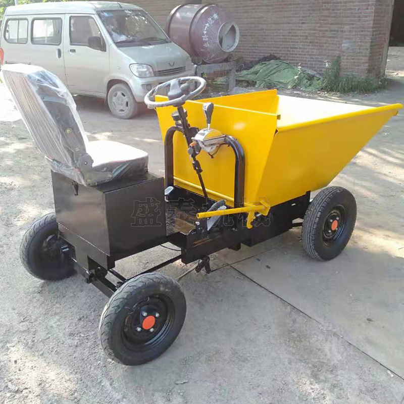 电动工程翻斗车 倒骑驴翻斗车 工地电动自卸灰斗车 农用翻斗