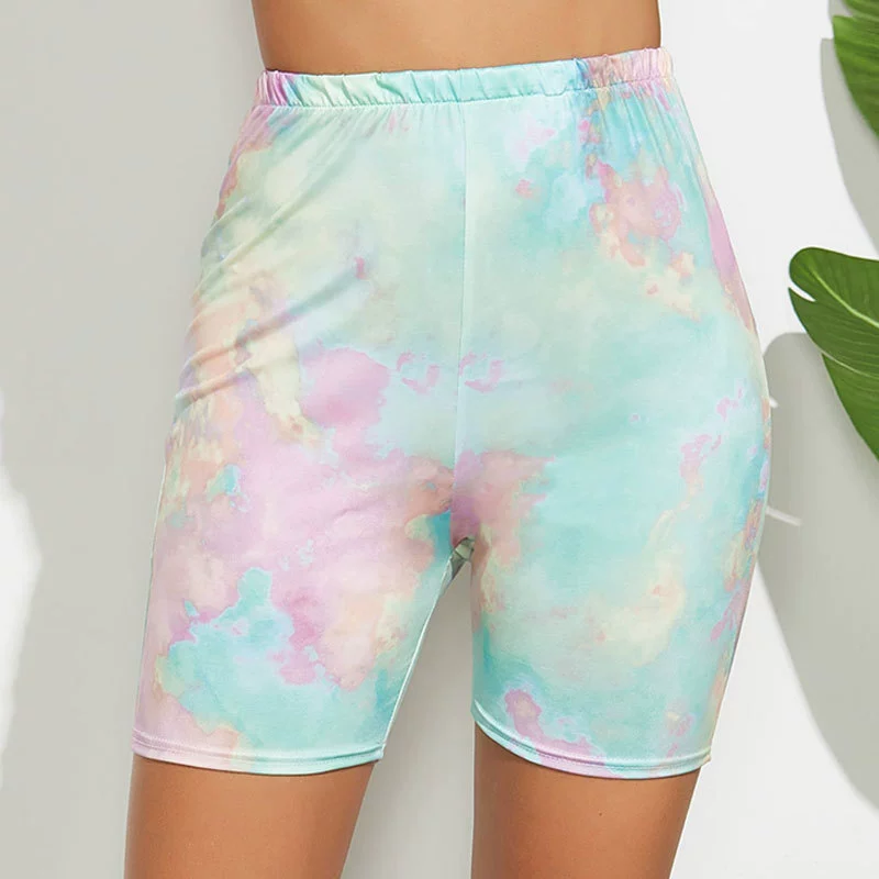 Летние модные велошорты для города, обтягивающие, цвет Blue/Azure/Light green, размеры S-XL