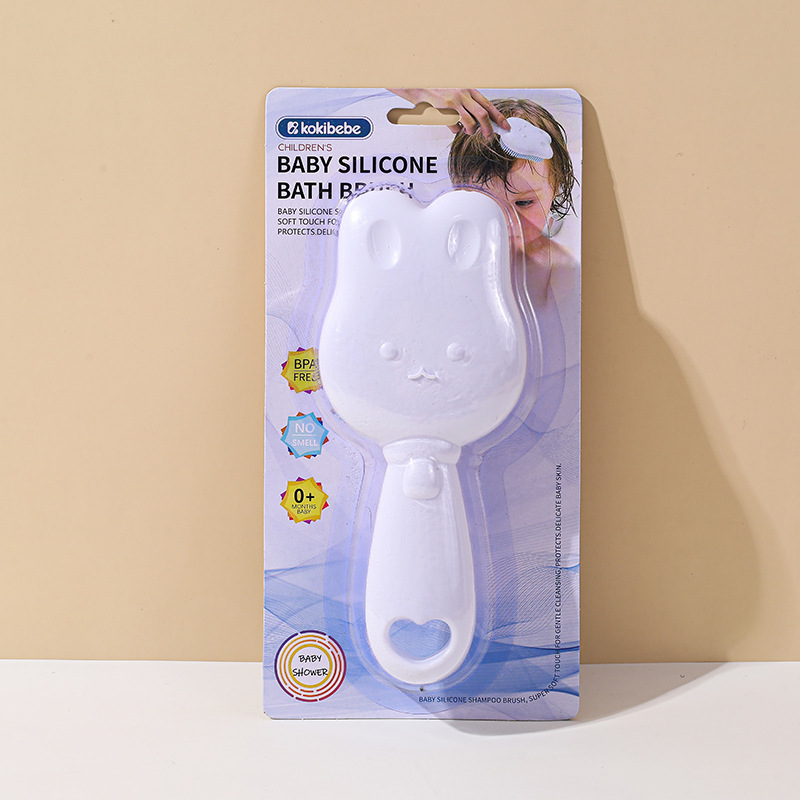Nombre en inglés Tarjeta de succión Embalaje Cepillo de silicona Baño de bebé Baño Cepillo de silicona Dibujos animados Cepillo de limpieza de baño lindo