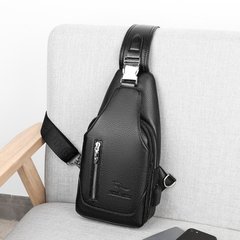 Men's Chest Bag Crossbody Bag Fashion Casual Trendy Men's Bag Chest Pack Shoulder Bag with USB 