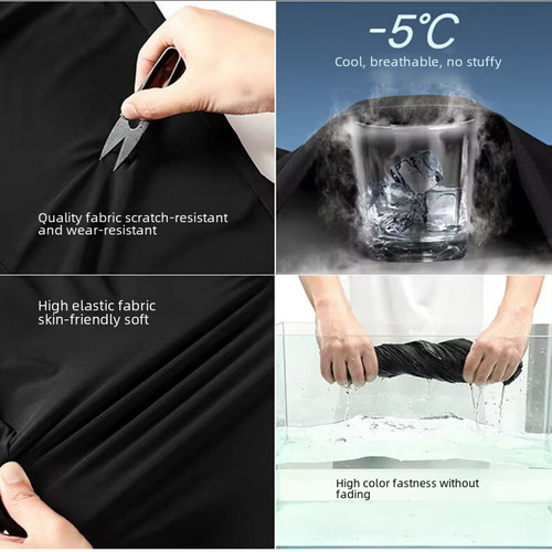 Men's Summer Thin Ice Silk Trousers, Elastic Quick-Dry Leisure Pants, Plus Size Running Sports Trousers, Air Conditioning Pants