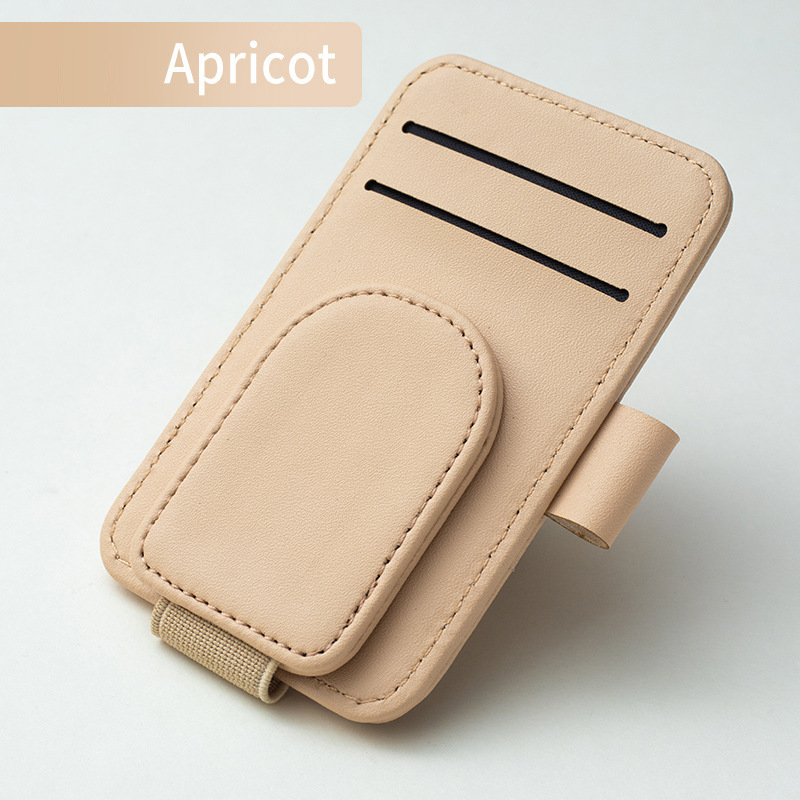 Car-Mounted Multifunctional Glasses and Ticket Holder, Practical High-End Round Eyeglass Clip, Multifunctional Accessory, Stylish
