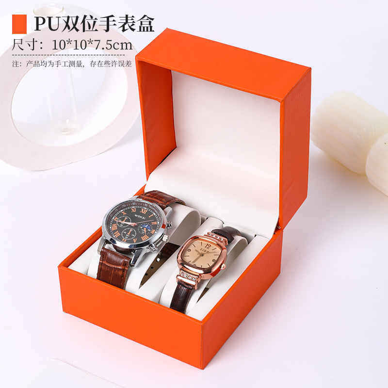 Caja de embalaje para reloj de cuero PU con tapa abatible, caja de almacenamiento cuadrada para reloj mecánico de alta gama, elegante para regalar