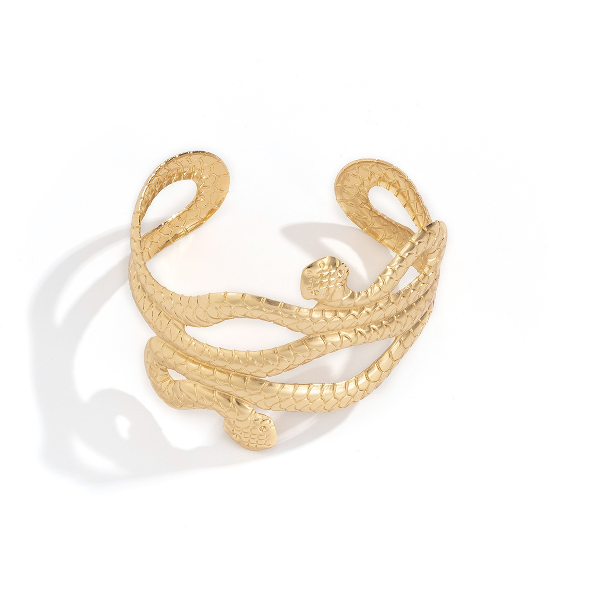 Bracelet réglable en métal de petite taille et minimaliste, en forme de serpent avec ouverture punk personnalisée pour femme_voghion.com