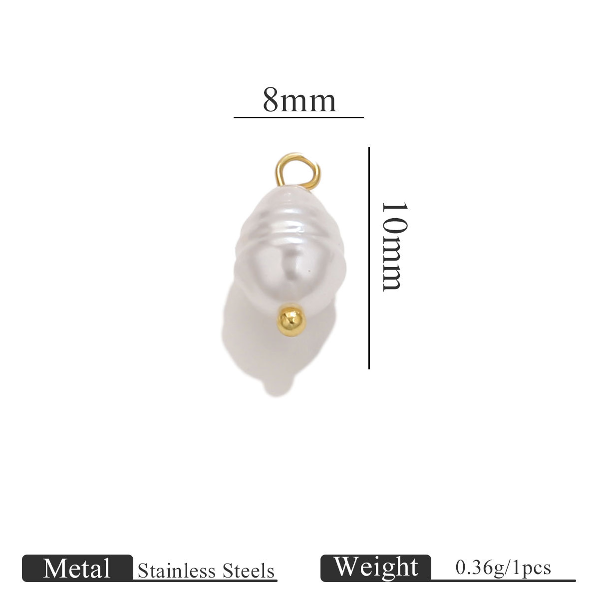 Acero inoxidable imitación de perlas colgantes DIY joyería hecha a mano cuentas pendientes de bola pulseras accesorios joyería al por mayor