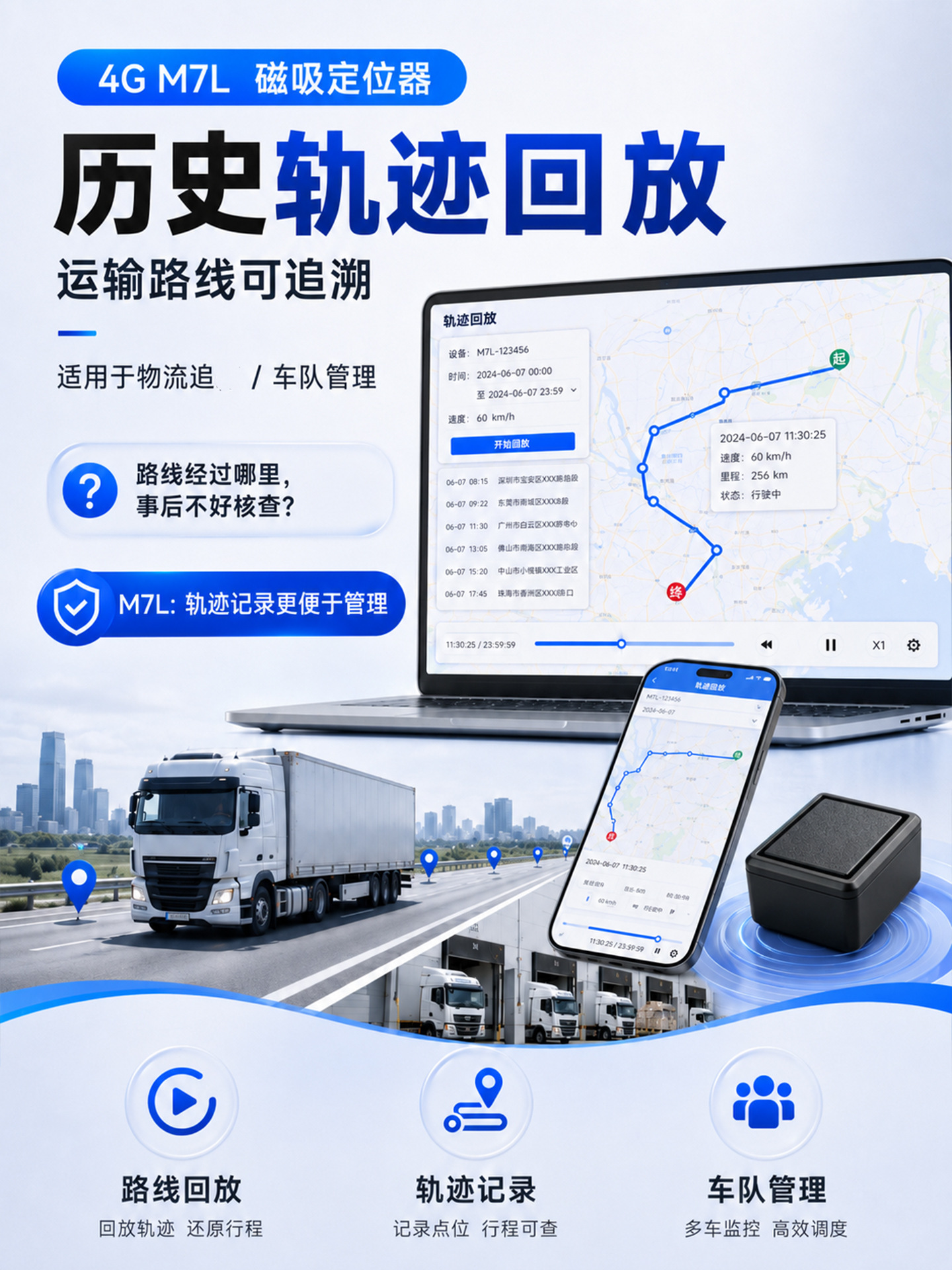 GPS locator 4G ultra-long standby strong magnetic installation-free tracker for car loans wireless Beidou GPS positioning device