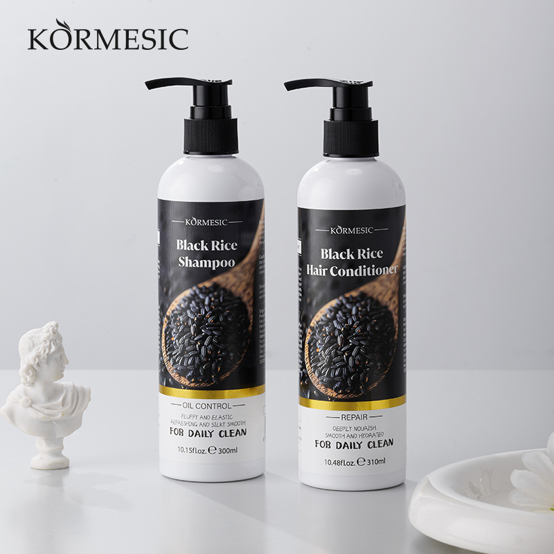 KORMESIC Black Rice Shampoo Conditioner Kit Shampoo 300g Conditioner 300g_voghion.com