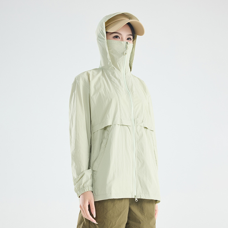 カンナの下で日焼け止めの服の女性の薄い通気性2025新型の日焼け止めの上着の男性の日焼け止めの上着のUPF100日焼け止めの服