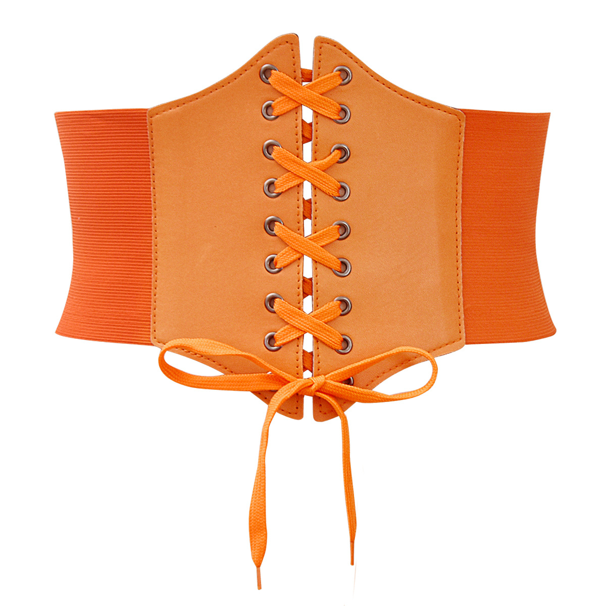 Cinturón de cintura de corte coreano de moda súper ancha de las mujeres de remache con cordones de cintura de plástico en stock fabricante