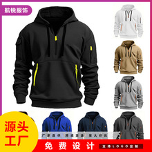 欧美外贸跨境男装亚马逊爆款 连帽拉链款休闲l抓绒长袖卫衣