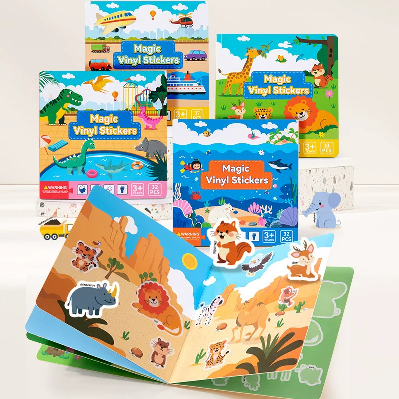 Книга с наклейками, детская наклейка для детского сада, игрушка, Amazon, 3–6 лет