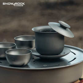 SNOW ROCK纯钛三才盖碗防烫耐摔茶杯泡茶碗茶具户外露营便携