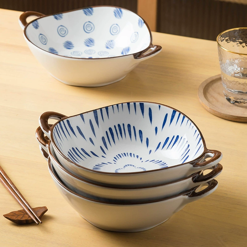 Japanese big soup bowl, ceramic tableware, high-quality style
