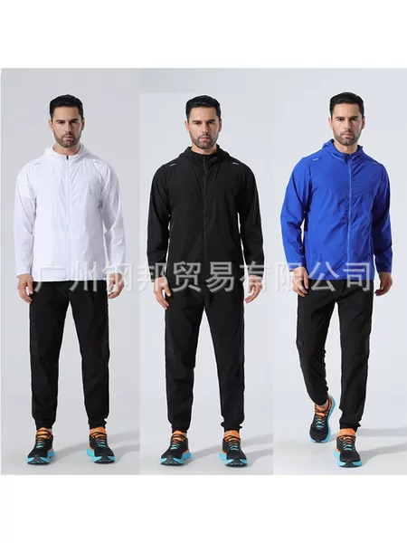 Spring and Autumn Men's and Women's Running Lightweight Sports Fitness Windbreaker Wholesale Long Sleeve Outdoor Casual Zipper Hoodie Quick-Drying Jacket