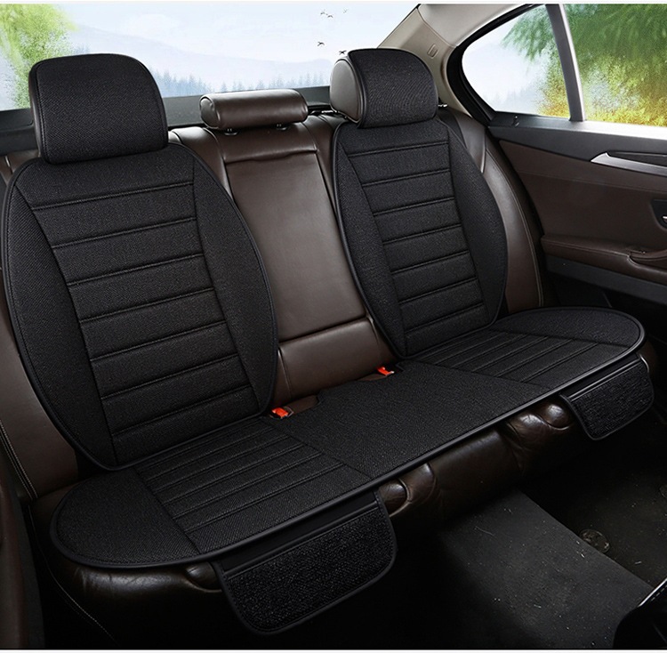 New Linen Large Lumbar Support Cushion, Breathable Fabric for All Seasons, Slim Waist Design, Five-Seater Car Seat Cover, Non-Slip Linen Seat Cushion