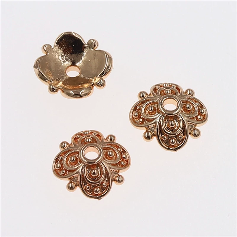 DIY ювелирные аксессуары литая медь толстый цветок шляпа цветок держатель 9 мм ручной работы из бисера держатель