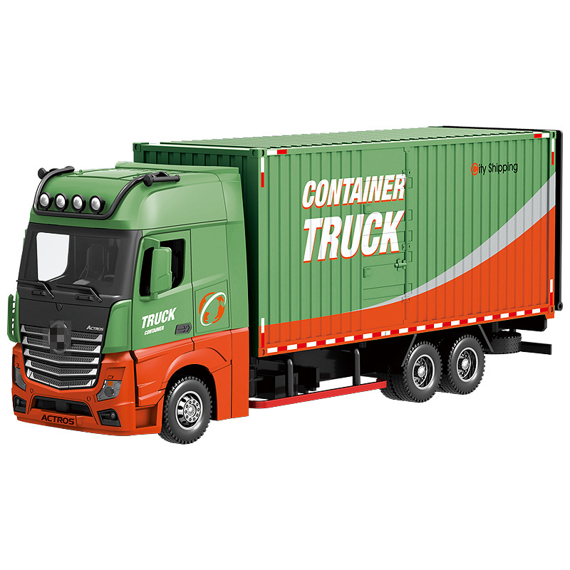 Hengteng aleación modelo de coche 1:24 Dapeng transporte remolque sonido y luz contenedor juguete coche música modelo Decoración
