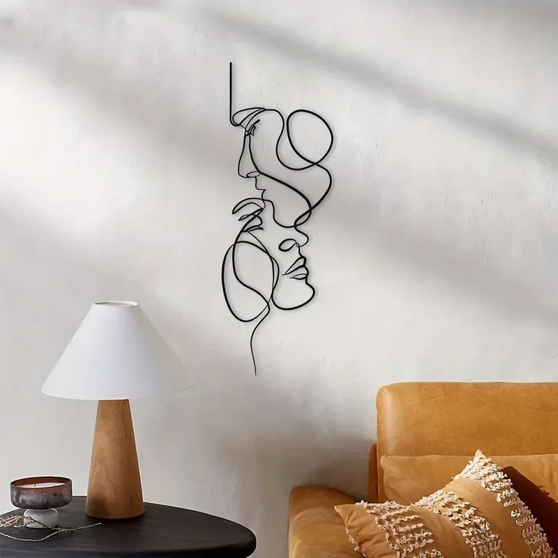 Face Line Metal Wall Decoration Home Bedroom Iron Wall Hanging