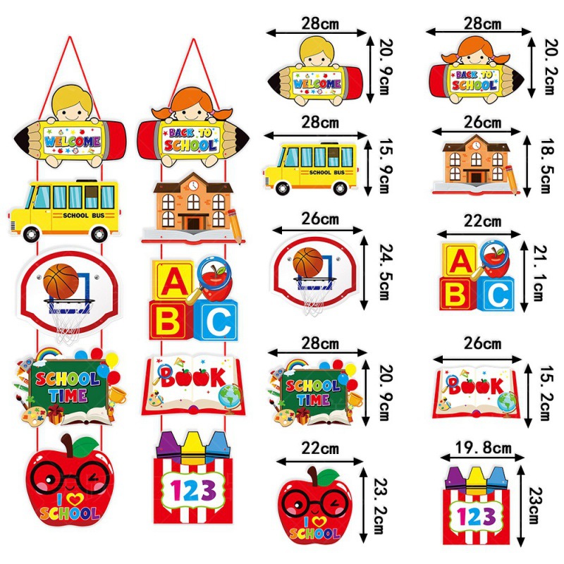 Nuevo regreso a la escuela decoración colgar la puerta del jardín de infantes colgar decoración de la puerta de la temporada de inicio de la fiesta decoración de los suministros
