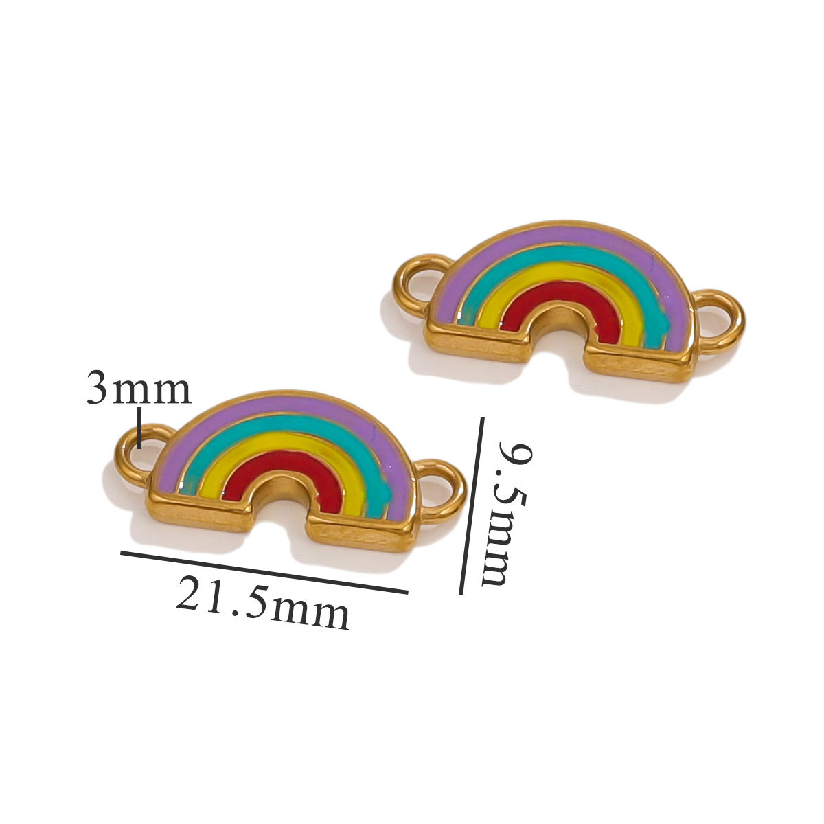 Acero inoxidable 3D retro esmalte colgante de goteo de aceite collar caricatura oso DIY accesorios joyería colgante mayorista