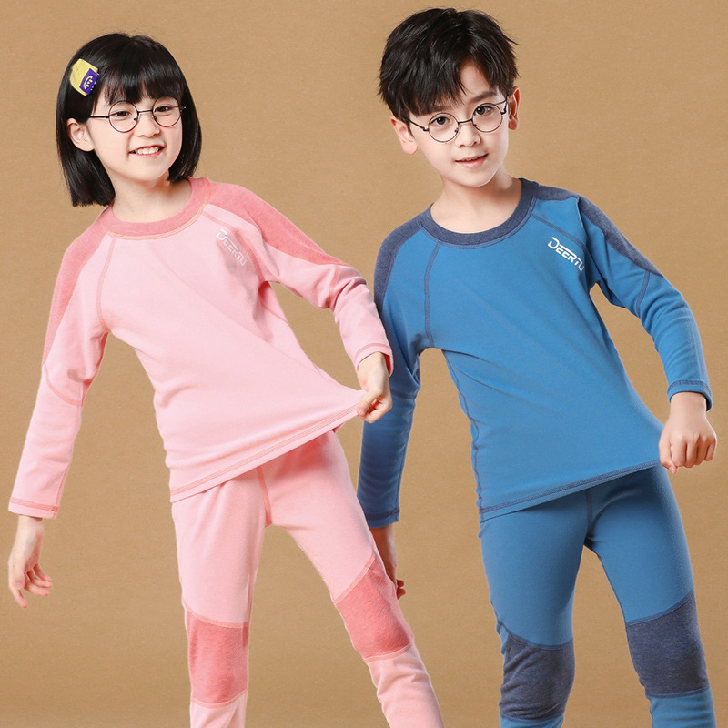 Children's antibacterial keep warm set, uniform, double-sided thermal underwear for men and women, for teenagers 3