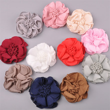 韩版手工麻布花芯烧边花朵diy儿童鞋帽箱包胸花服装头饰半成品花