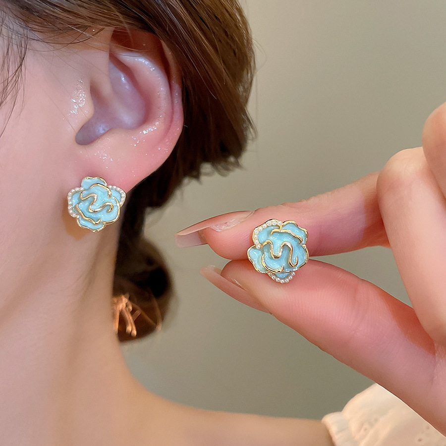 28 # Aguja de plata-Azul-Perla