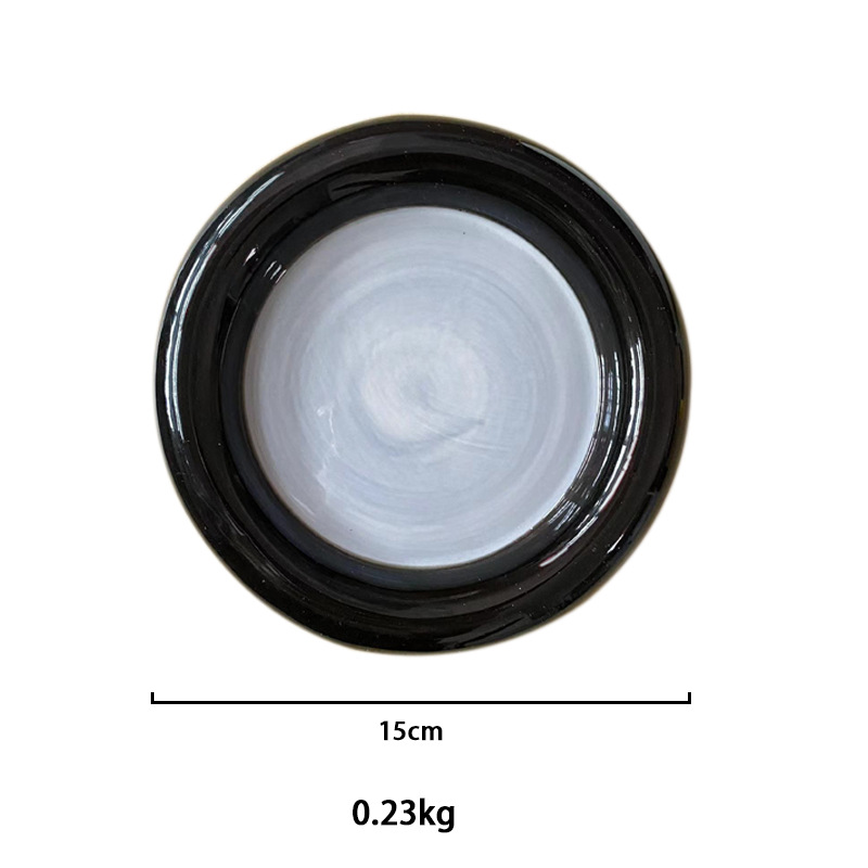 핸드 컬러 라운드 블랙 그레이 스몰 사이즈 15cm
