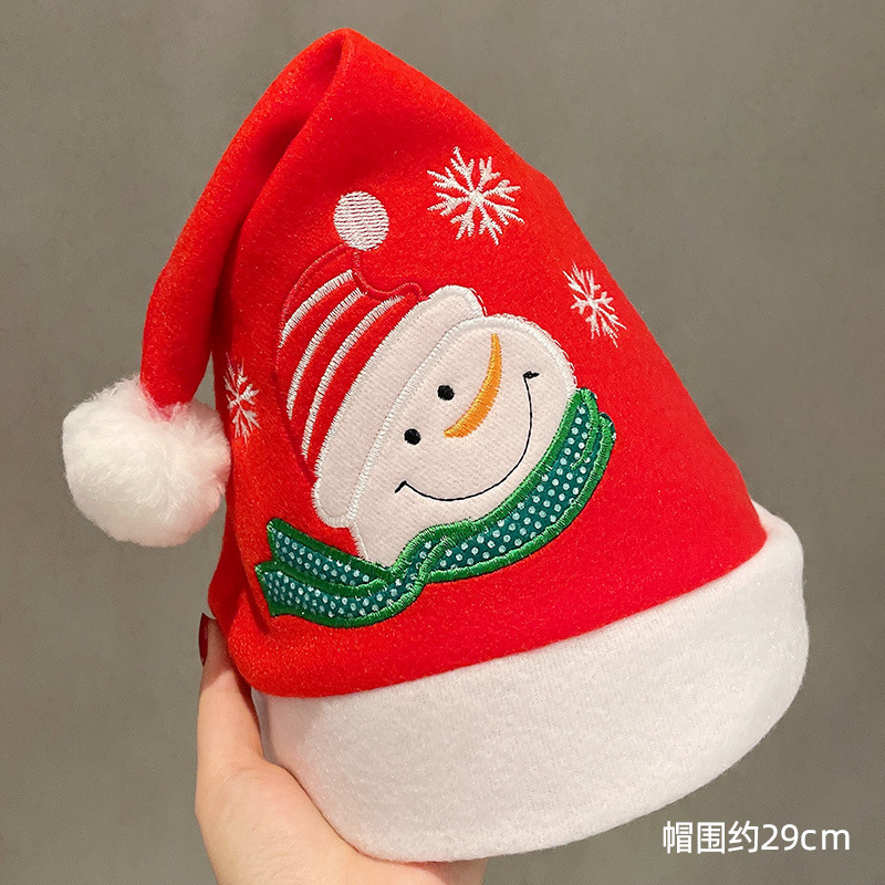 卸売りかわいいクリスマス帽子供成人サンタクロース帽子祝日衣装祝日プレゼントぬいぐるみ雪人帽|undefined