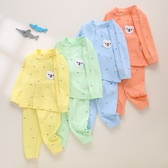 Spring and Autumn Children's Autumn Clothes and Pants Long Sleeve Infant Pure Cotton Innerwear Set Boneless for Boys and Girls Baby Homecoming Set