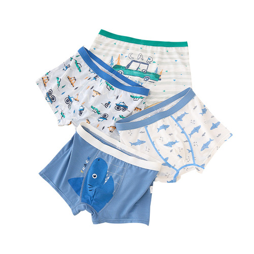 Boys' modal boxer briefs, children's boxer shorts, baby, middle-aged, little boy, ice silk thin summer