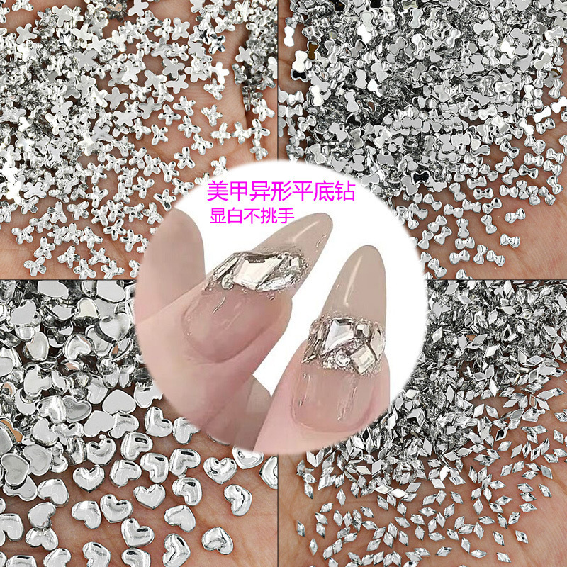 Ultra-Small Irregular Flat-Back Rhinestones Mini White Imitation Acrylic DIY Nail Decoration Yiwu Wholesale Nail Rhinestones