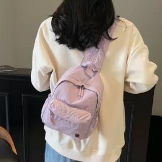 双肩包女2025新款夏季多用单肩轻便简约纯色迷你背包休闲运动胸包
