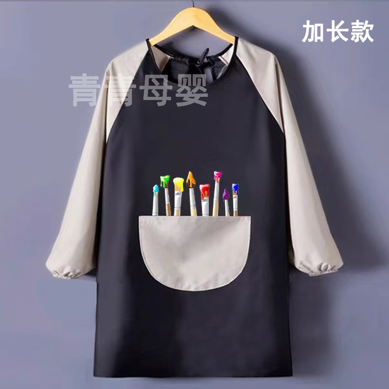 宝宝中大童画室罩衣幼儿园男女防水反穿护衣艺术学生秋冬艺术创作|undefined