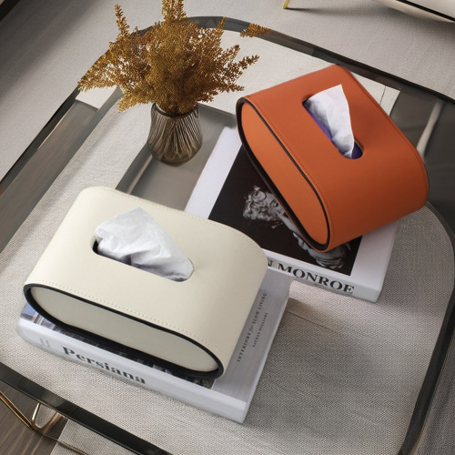Tissue Box Living Room High-End Light Luxury Household Pull-out Tissue Multifunctional Modern Desktop Coffee Table Elliptical Remote Control Storage Box