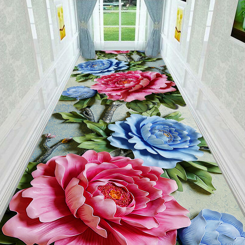 Alfombra 3D hogar sala de estar dormitorio completo pared pasillo corte alfombra cocina antideslizante puerta mat